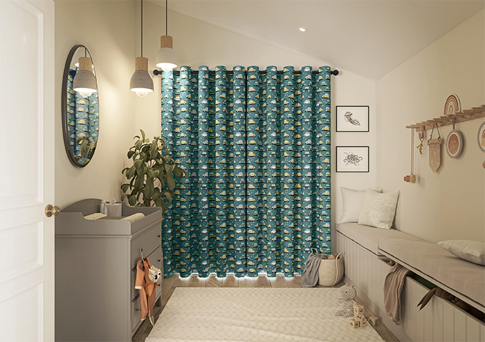 Roadtrip, Teal Blue - Made to Measure Curtains - Image 15